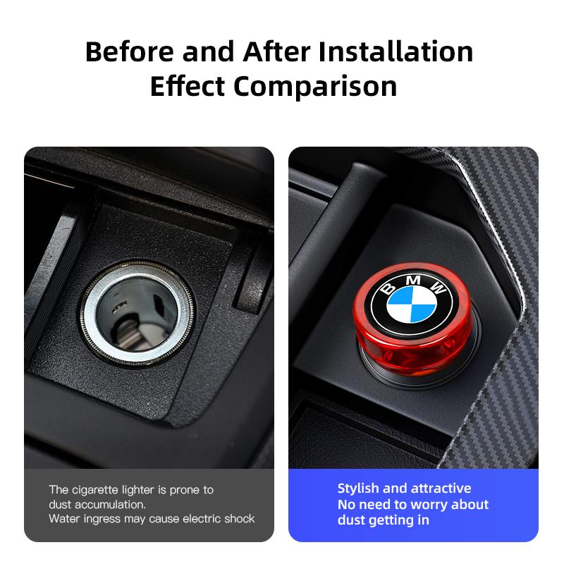 Car Cigarette Lighter Cover DustProof Decoration Cap For BMW Series i3 i4 G07 G06 G05 G02 G01 F48 F39 G42 G30 G20 G26 F01 F02