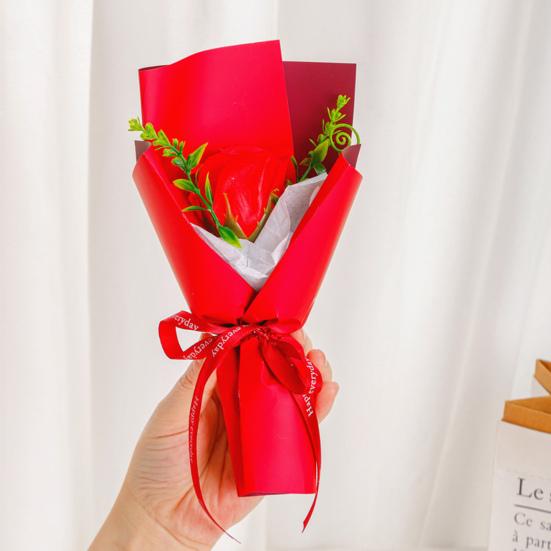 Mini Fake Rose Bouquet Handcrafted Soap Flower Petals Artificial Floral Decoration Valentine's Day Anniversary Birthday Romantic Gift