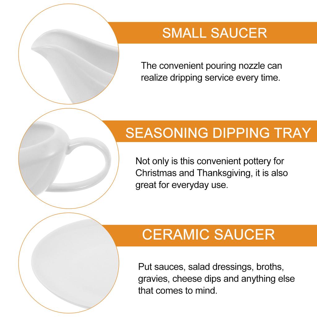 Steak Sauce Pot Small Saucer Dish Seasoning Coffee Glass Saucier Boat with Handle Gravy Pitcher Ceramics Soy Bowl Child