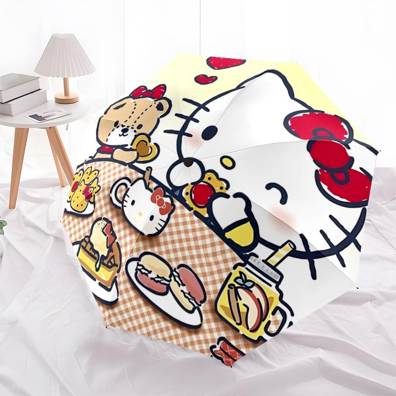 

1pc Hello Kitty Automatic Opening/Closing Umbrella with Foldable Design, 8-Bone Iron Frame, Outdoor, Perfect Gift for Fans, Travelers, Everyday Use, S