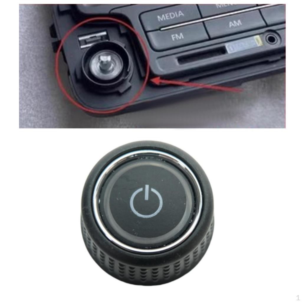 Auto Car Radio Knob Switch Button Black 6C0919603 Accessory Compatible for Fittings Spare Parts