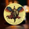Archangel Keepsake Coin 1/3/5Pcs Michael Challenge Double-sided Carved Metal Medal Commemorative Engraved Medallion Round Collection Home Office Desk