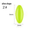 Silicone Olive-Shaped Fluorescent Fishing Float Tail Magnifier Bean