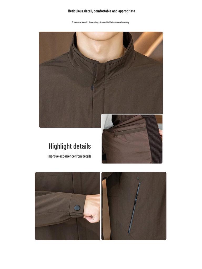 2025 Spring/Autumn Solid Stand-up Collar Casual Jacket for Men