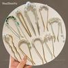 Spring 2025 High-End Pearl U-Shaped Hairpin – Ancient Style Chinese Hair Styling Accessory for Women