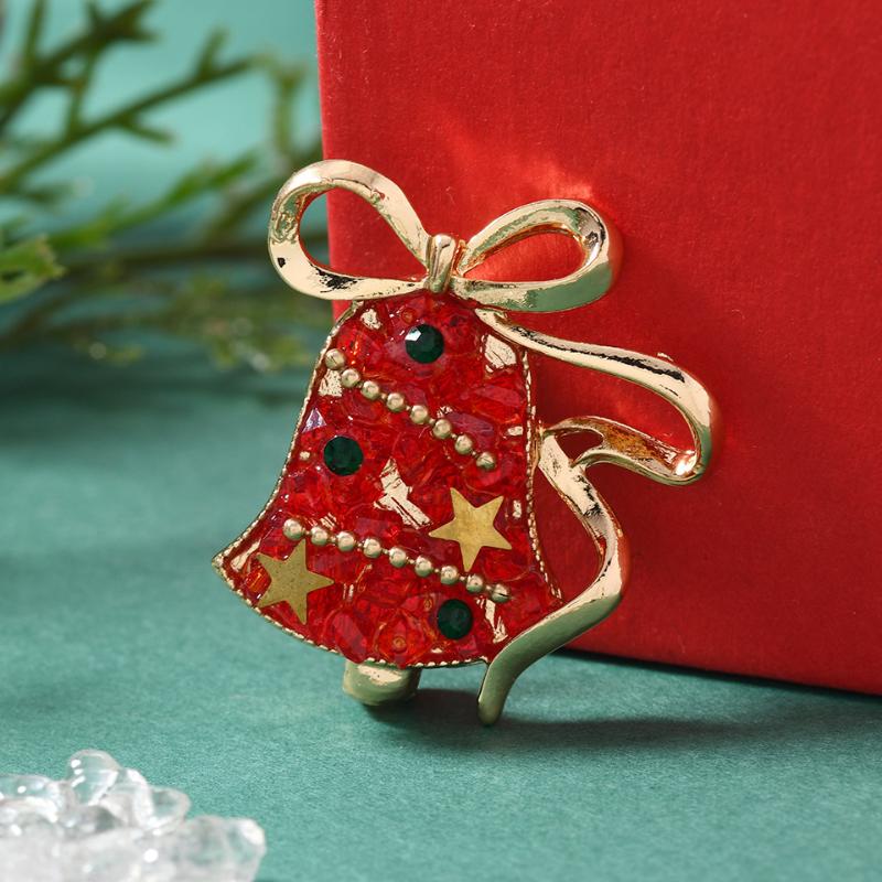 Sparkling Rhinestone Christmas Tree Brooch Faux Pearl Inlaid Fashion Holiday Pin for Scarf Bag Clothing Decor