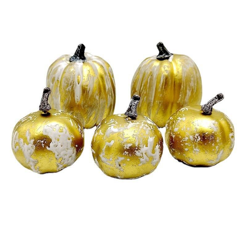 White and Yellow Pumpkin Model for Halloween and Christmas Decoration Wreaths