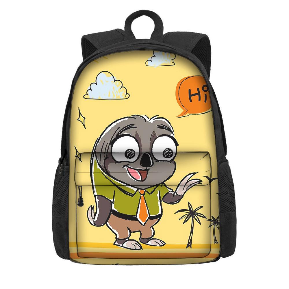 Kreslený batoh s motivem Zootopie 2 pro žáky základní školy, velká kapacita, lehký dvouramenný batoh