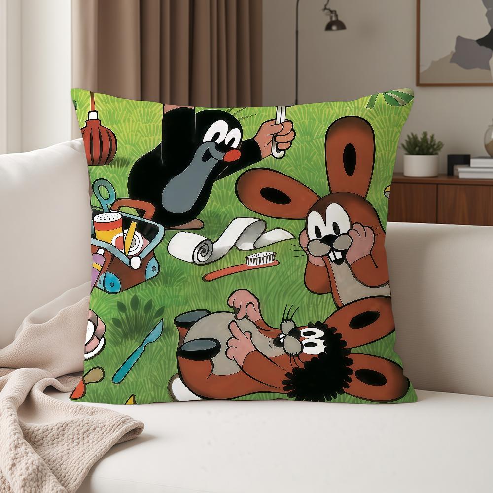Cute The Little Mole Art Pillow Case Suitable For Bedrooms Living Rooms Cars Home Decoration