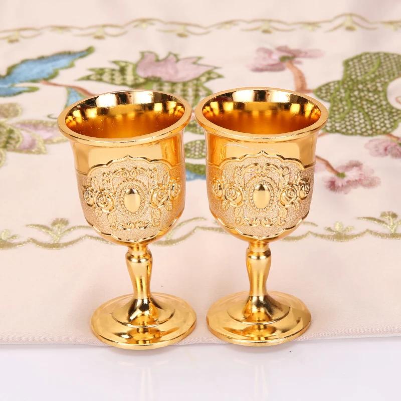 Metal Wine Glasses Retro Wine Cup Goblet Vintage European Style Champagne Cocktail Glasses Bar Home Decor Drinkware