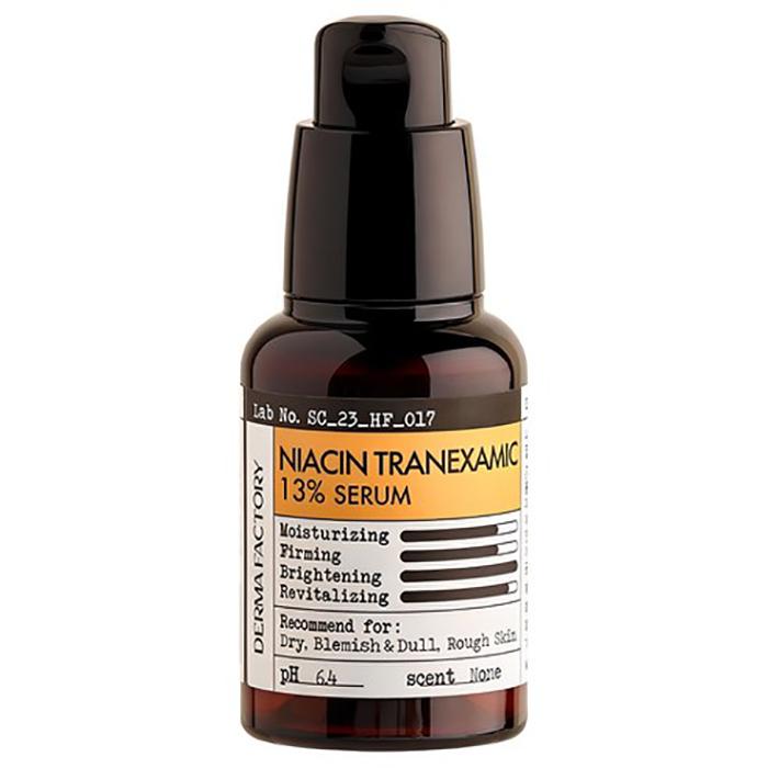 Derma Factory Niacinamide Tranexamic Acid 13% Serum – Brightening, Dark Spot & Pigmentation Care, Daily Whitening Vegan Serum, Korean