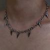 Men Punk Style Rivet Tassel Necklace Hip Hop Women Fashion Geometric Titanium Steel Chain Necklace