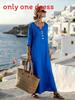 Elegant Long Sleeve A Line Dress With Button Detail For Casual Travel And Daily Wear