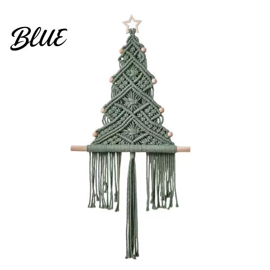 Star Pattern Wall Tapestry Hand‑Woven Christmas Tree Hanging Boho with Wooden Beads & Handwoven Cotton Star Xmas Art Decor for Home Farmhouse