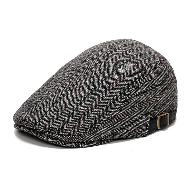 Buy Men Adjustable Simple Flat Peaked Cap Fall Winter Gatsby Driving ...