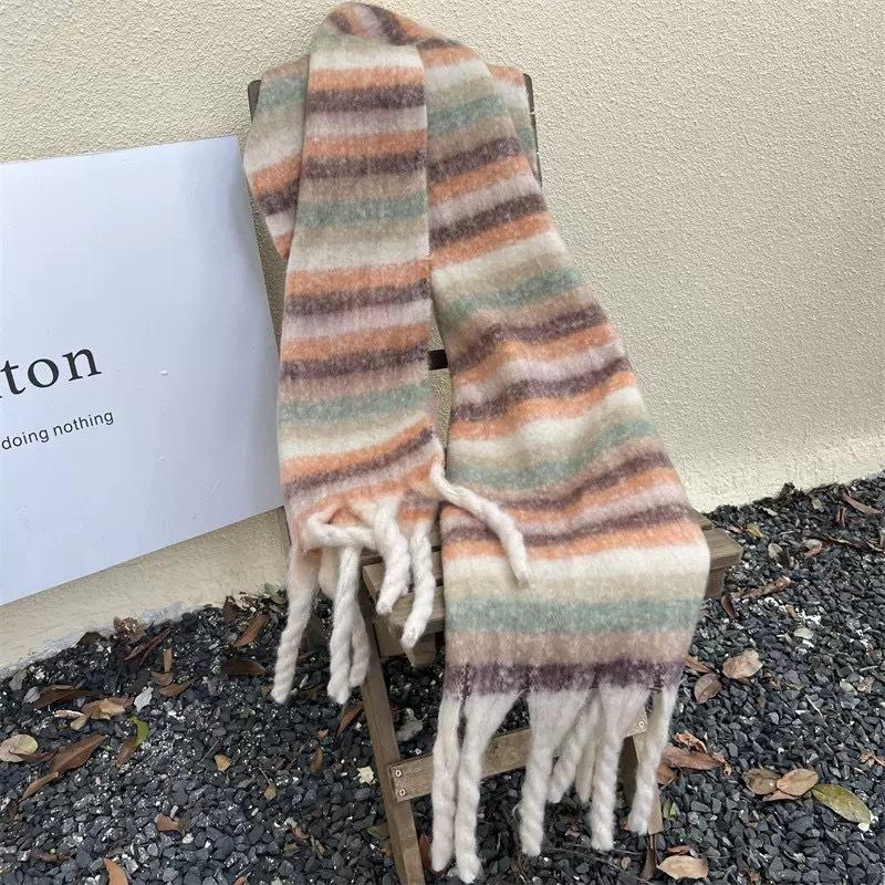 Winter Warm Maillard Scarfs for Women,Windproof Insulation Fashionable  Plaid Scarf,Long Blanket Scarf,Winter Fleece Shawls Wrap