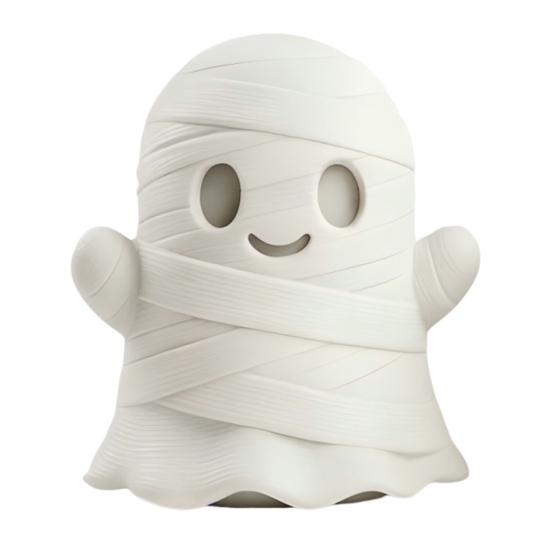 Halloween Tabletop Decor 3D Printed Mummy Figurine, Blank DIY Paintable Bandage Ghost Pumpkin Statue, Handmade Collectible Figure Mini Desktop