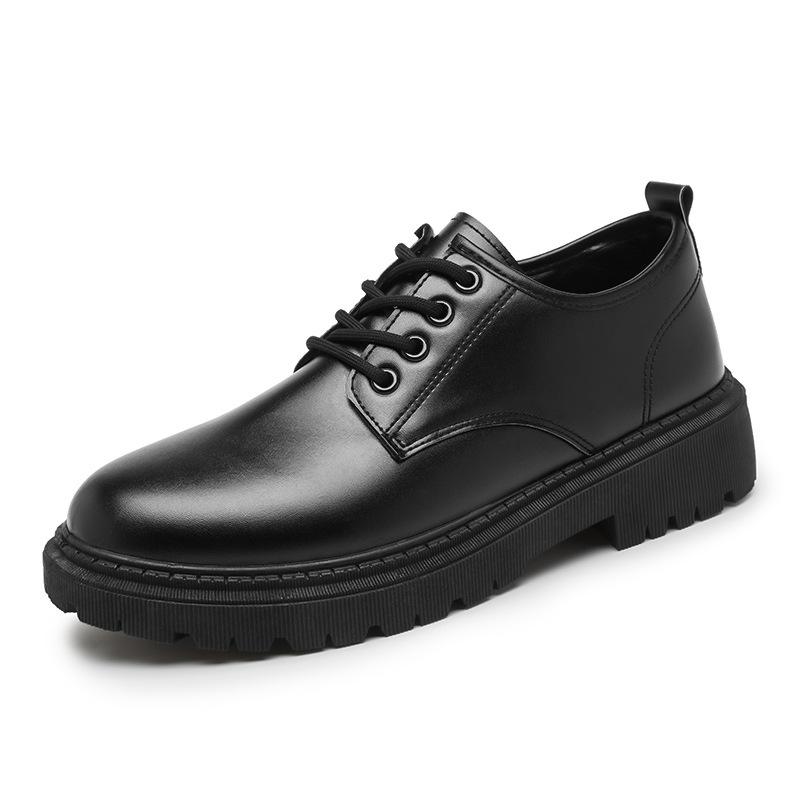 Business leather shoes men's spring new youth British style student suit men's round head casual shoes