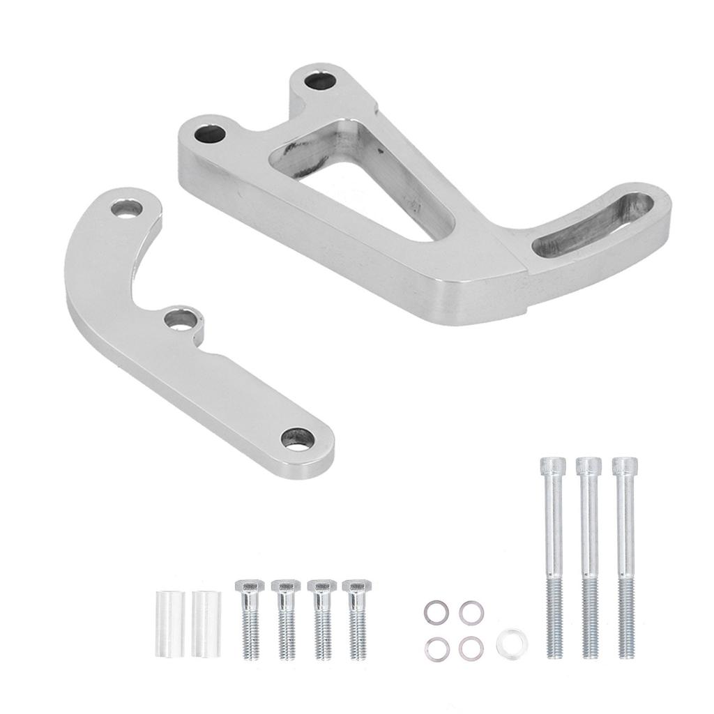 3pcs Car Power Steering Mounting Bracket Chrome Polished Replacement for CHEVY LWP SMALL BLOCK 262‑400