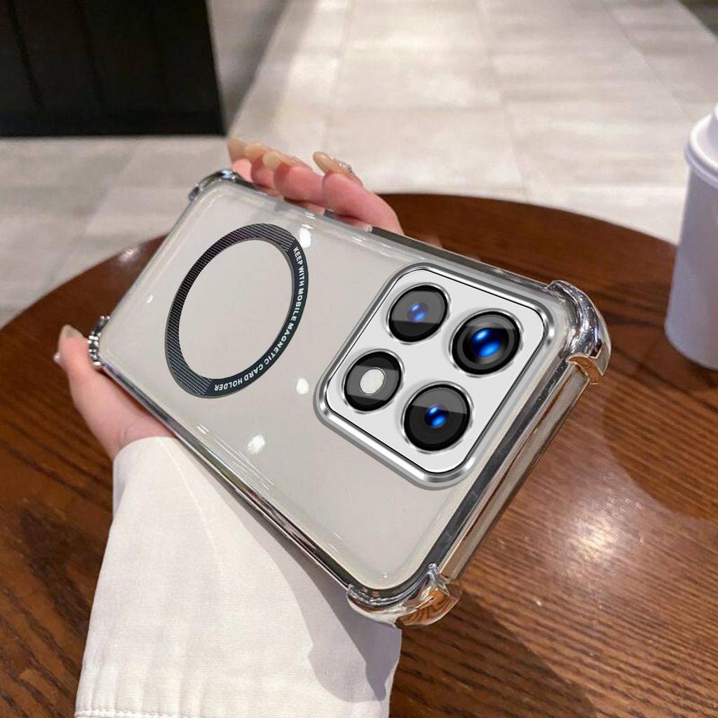 Case for Xiaomi 15T,14T Pro Clear Magnetic Casing Electroplated Lens Frame Phone Cover