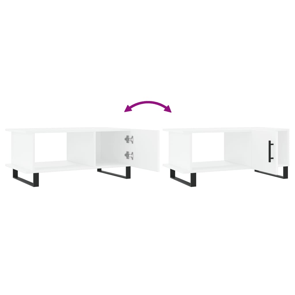  Coffee Table, White, 90x50x40 Cm, Wood-based Material