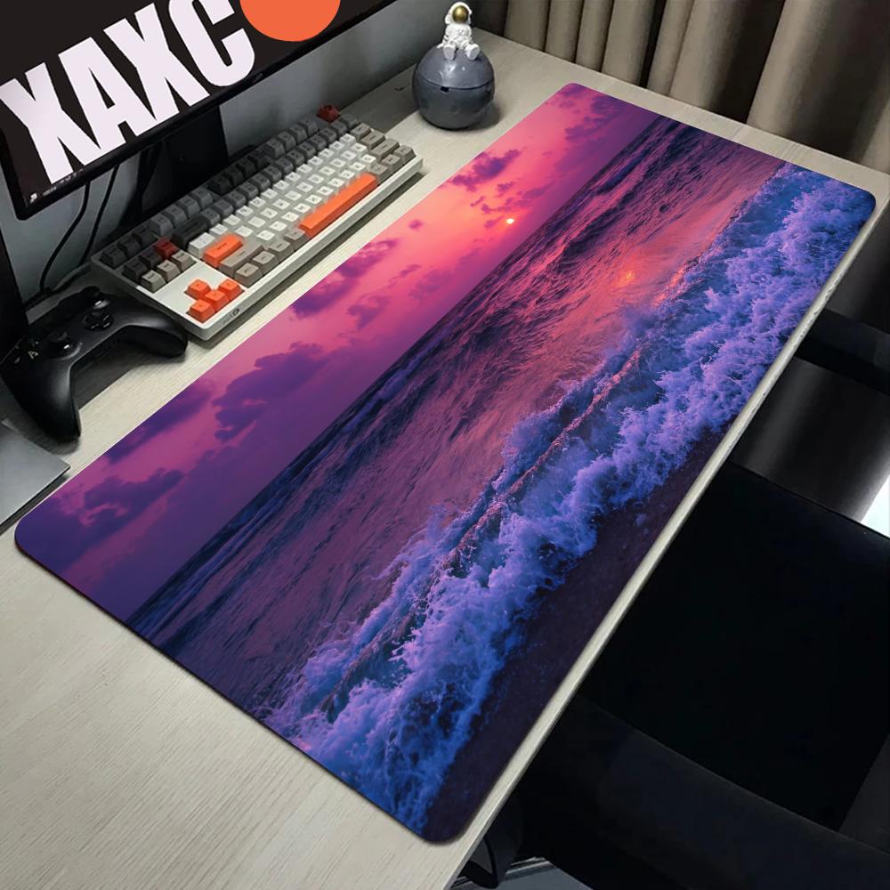 Beach Sunset Mouse Pad Mouse Pad Desk Mouse Pad Cute HD Desk Pad Extended Gaming Keyboard Mats Large XXL Gamer Mousepad 90x40