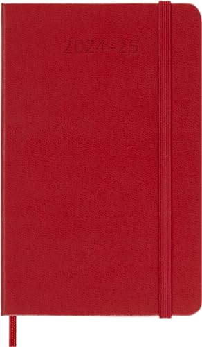 Moleskine Classic 18 Month 2024-2025 Weekly Planner, Hard Cover, Pocket (3.5" X 5.5"), Scarlet Red, 208 Pages