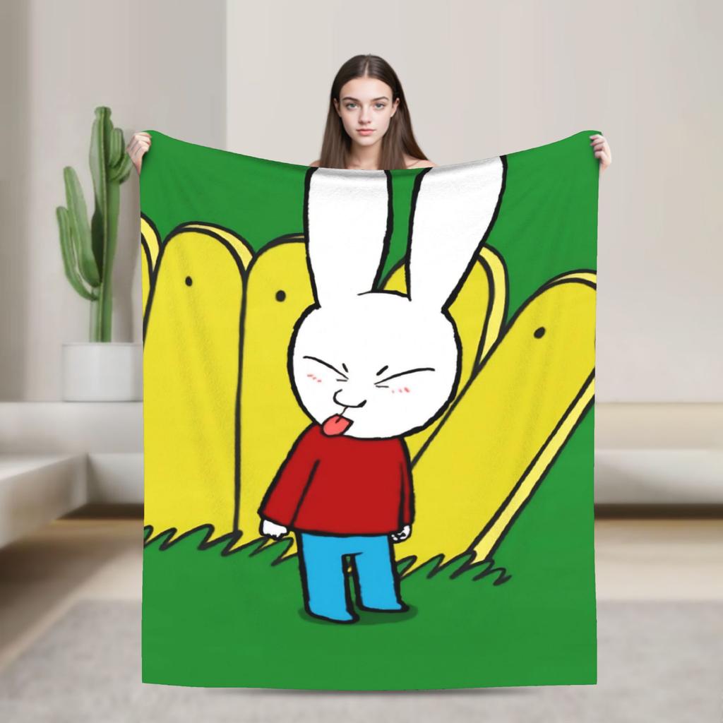Couverture Polaire Simon Super Lapin Couverture Laine Légère Fine pour Chambre à Coucher Pièce de Tapis