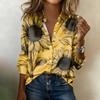 Cămașă Damă Bluză Imprimat Buton Mânecă Lungă Casual De bază Guler Cămașă Regular Top