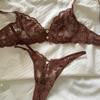 Sexy Lace Flowers Embroidery Lingerie Set for Women Ultra Thin Breathable Bra Button Decoration Underwear French Bras Thong Sets