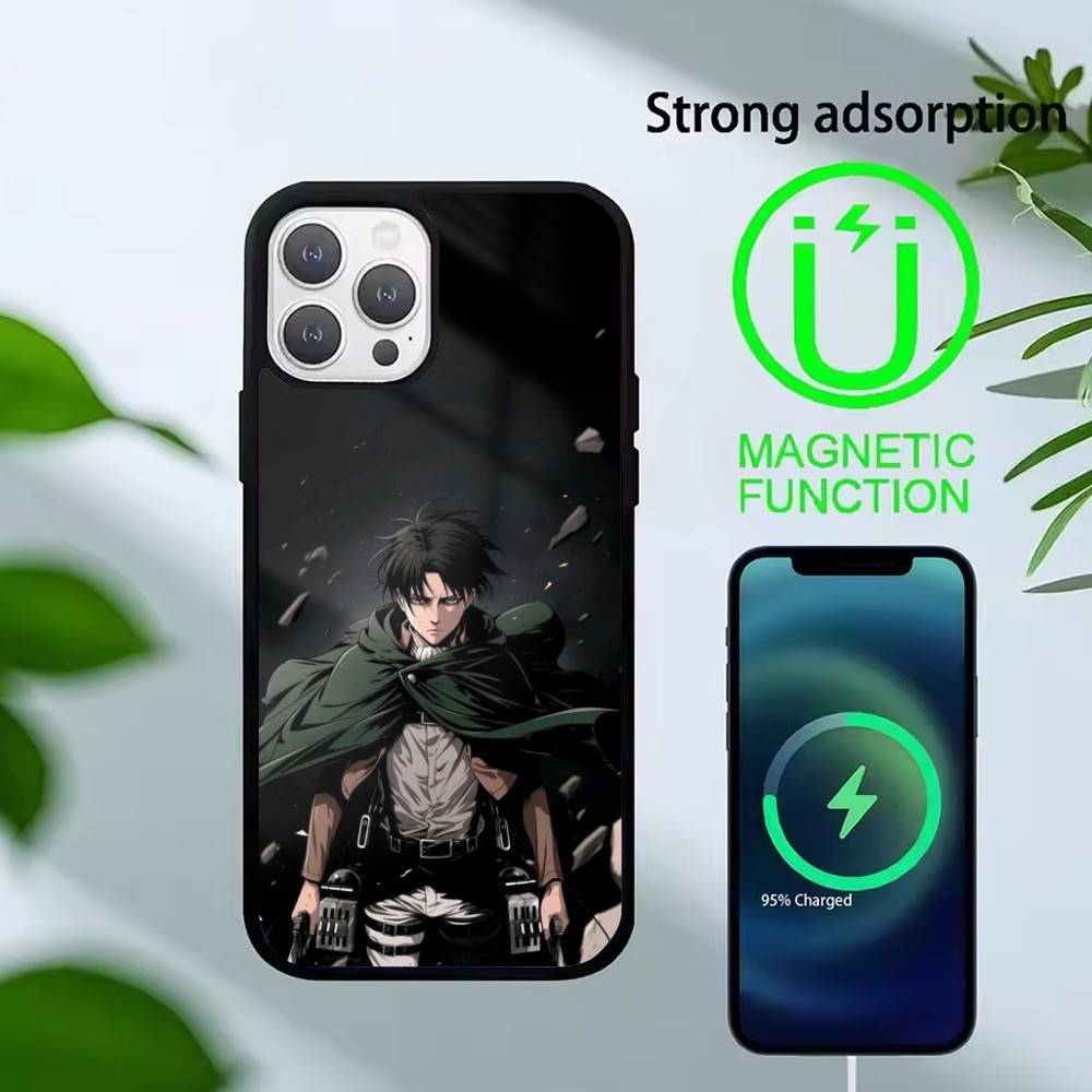 Attack On Titan Levi Ackerman Phone Case For iPhone 17,16,15,14,13,Pro,Max,Plus,Magnetic For Magsafe Wireless Charging
