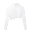 Li Ning Free Growth Solid Color Short Tower Silk Fabric Casual Long Sleeve Shirt Jacket Women Shirts Off-White AFDT152-1