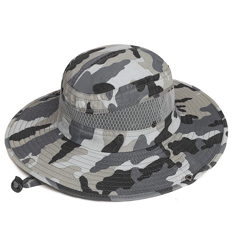 Unisex Washed Camouflage Fisherman Sun Hat