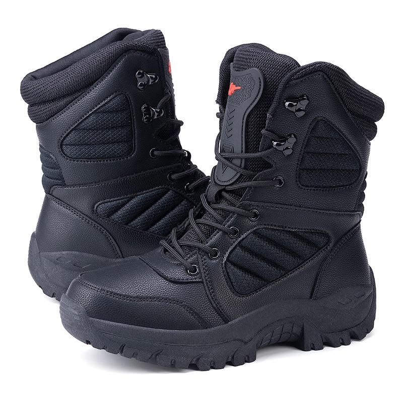 Herren Outdoor Taktische Stiefel Wasserdicht und Warm Hohe Bergsteigen Skifahren Trainingsstiefel High Top Kampfstiefel Militärstiefel