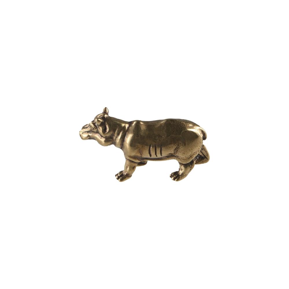 Retro Mini Hippo Sculpture Lucky Hippopotamus Ornament  Home Office Decor