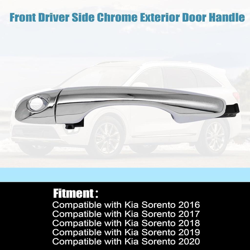 Priprilod Chrome Outside Door Handle Front Driver Side Compatible with Kia Sorento 2016-2020# 82651-C5010 82652-C5010