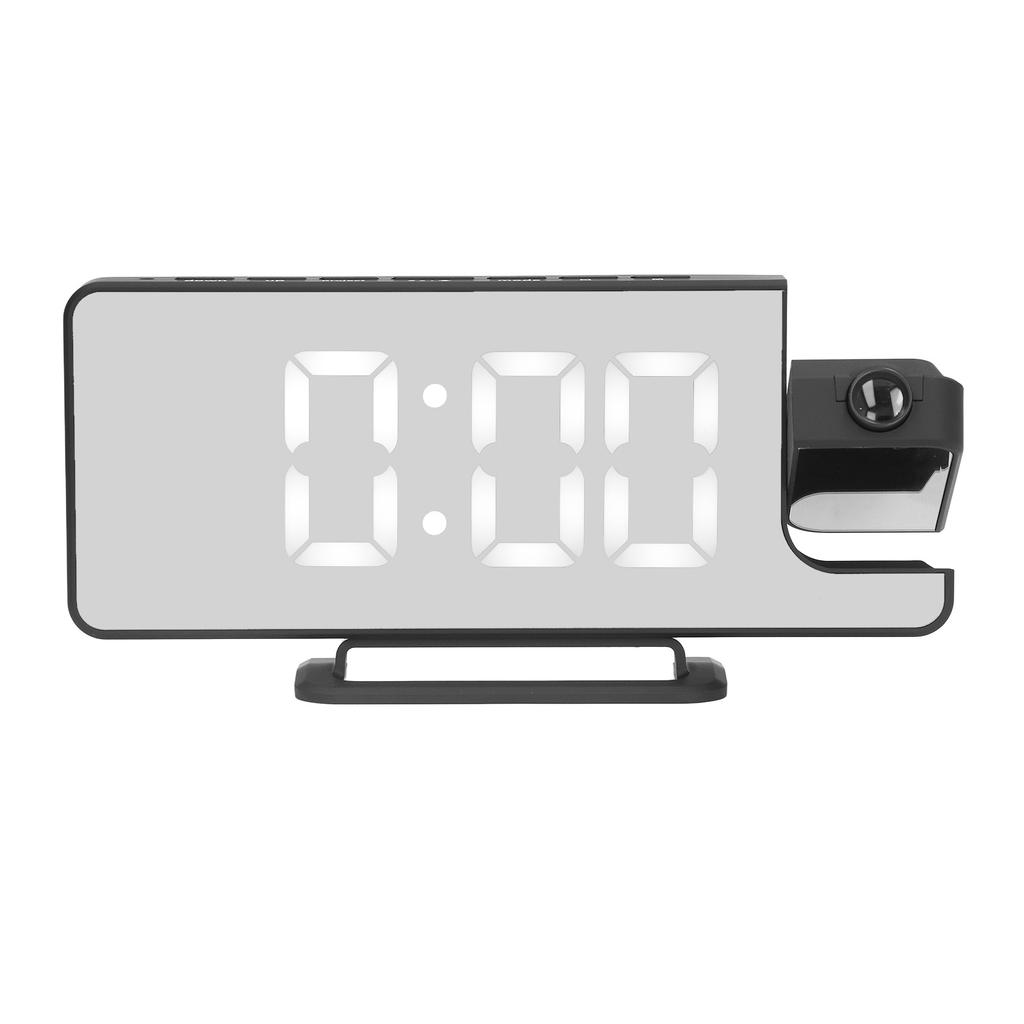 Projection Alarm Clock LED Digital Mirror Alarm Clock Rechargeable 6 Gear Brightness Bedside Clock
