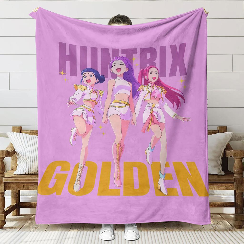 K-POP Flannel Blankets Demon-Hunters Travel Bedroom Sofa Blankets Birthday Gifts Soft Throw Blanket Gifts For Girls Home Decor