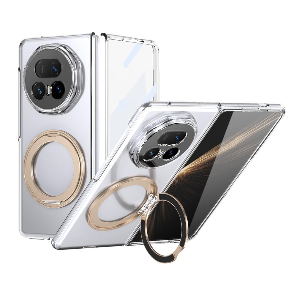 Transparent Bracket Phone Case For Honor Magic V5 MagSafe Magnetic PC Hard Shell Front Film Protective Back Cover