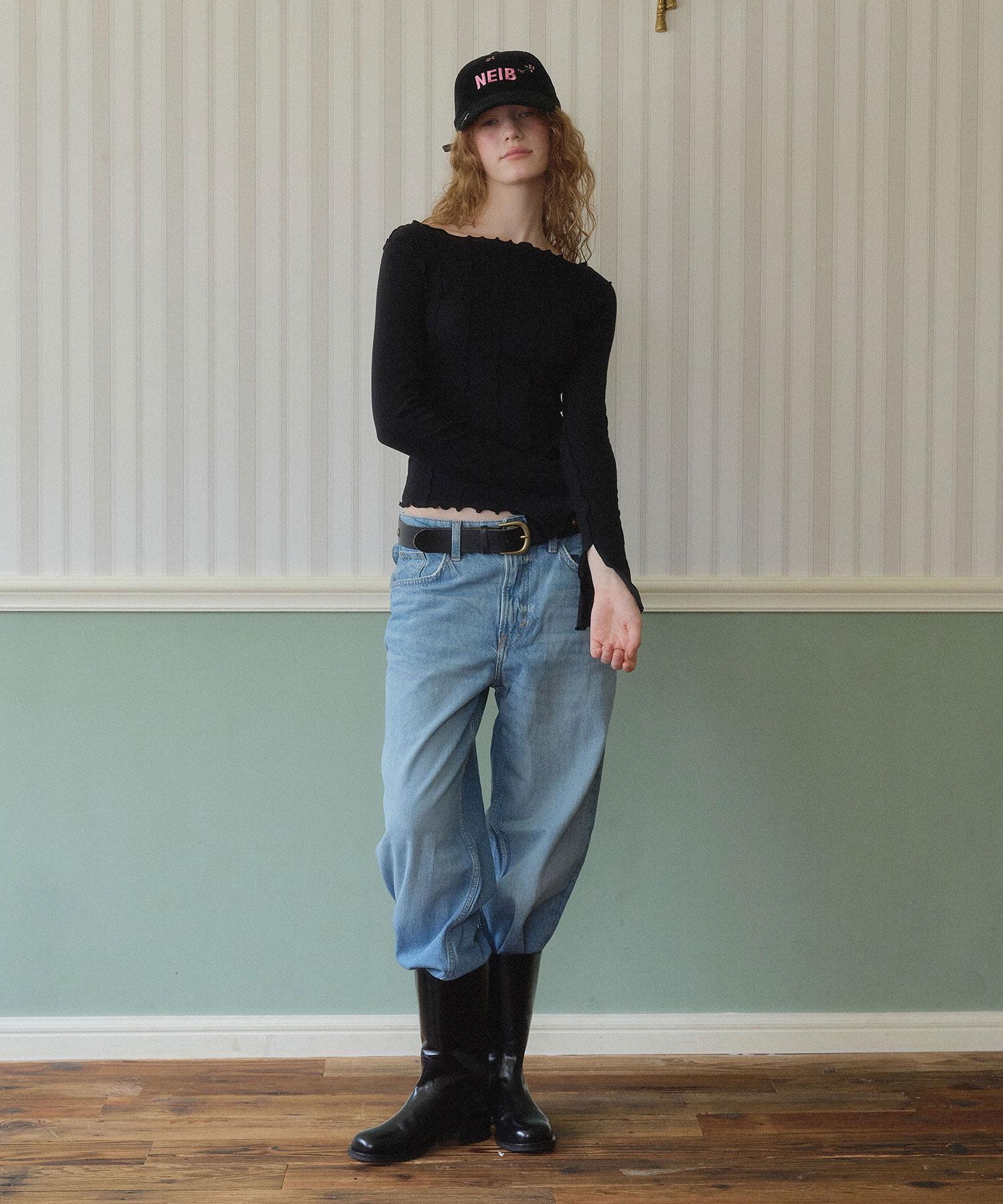 Navy Wave Slim T-Shirt (Black) Black