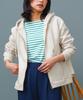 Milliandeni Back Frill Long Size M Women's Zip-Up Hoodie, Sleeve, Ivory,
