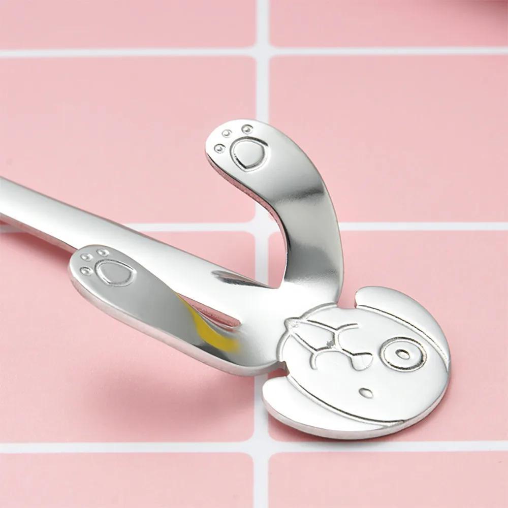 Stainless Steel Creative Spoon Puppy Coffee Spoon 1 Pc Cartoon Dog Spoon Long Handle Spoons Flatware Drinking Tools