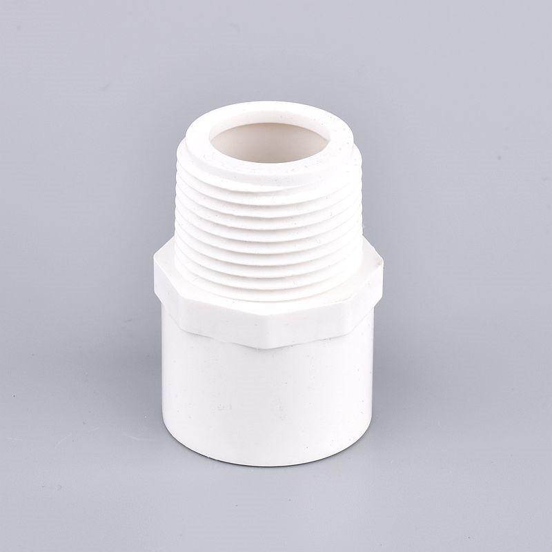 

Grey/Blue/White PVC Direct Connector 1/2 ~2.5 Male/Female Thread to 20/25/32/40/50/63/75mm Garden Irrigation Water Pipe Joint 20mm-1I2 Inch