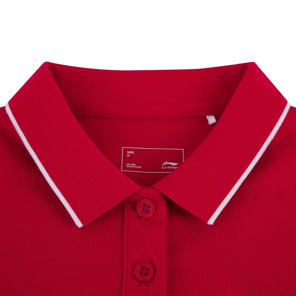 Li Ning Comfortable Breathable Polo Shirt Women tops Bull-Red APLW476-3
