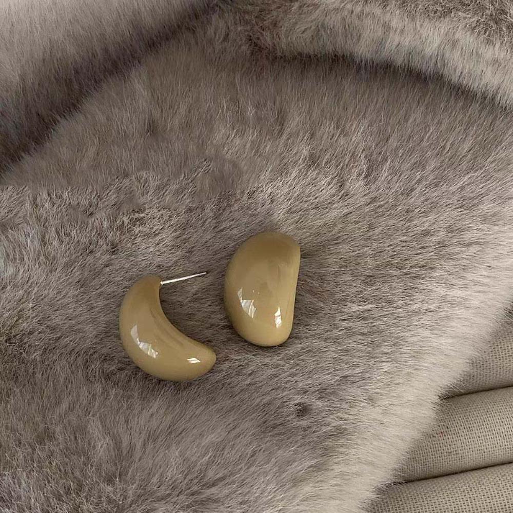 Изысканные крупные серьги-гвоздики в форме эллипса, винтажные серьги-подвески, серьги-полукруги, для женщин/Подарки коричневый