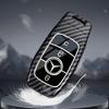 Alloy Carbon Fiber Style Car Key Case Cover For Mercedes Benz C E S Class W206 W223 W214 GLA GLB GLC CLA CLS E300 S450 S580 S500