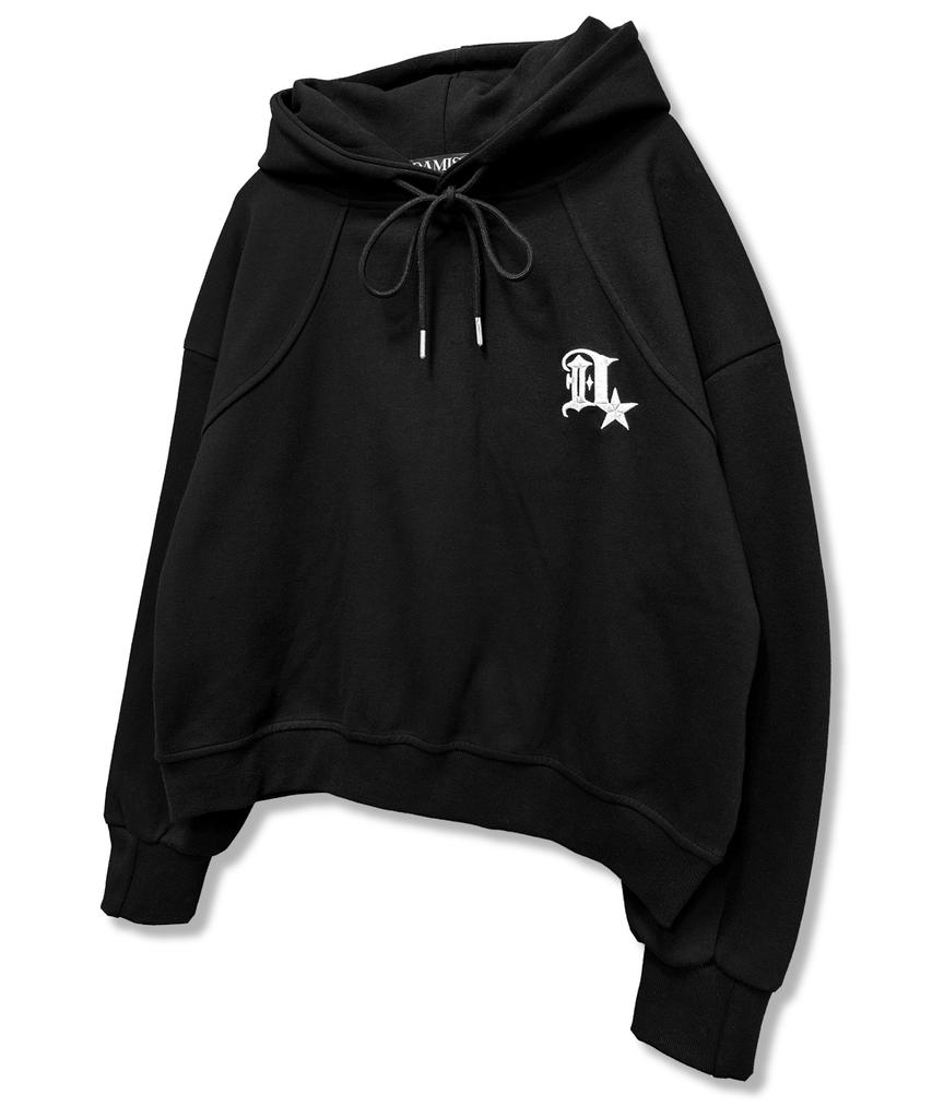 Gothic 3D Symbol Embroidered Hoodie_Black