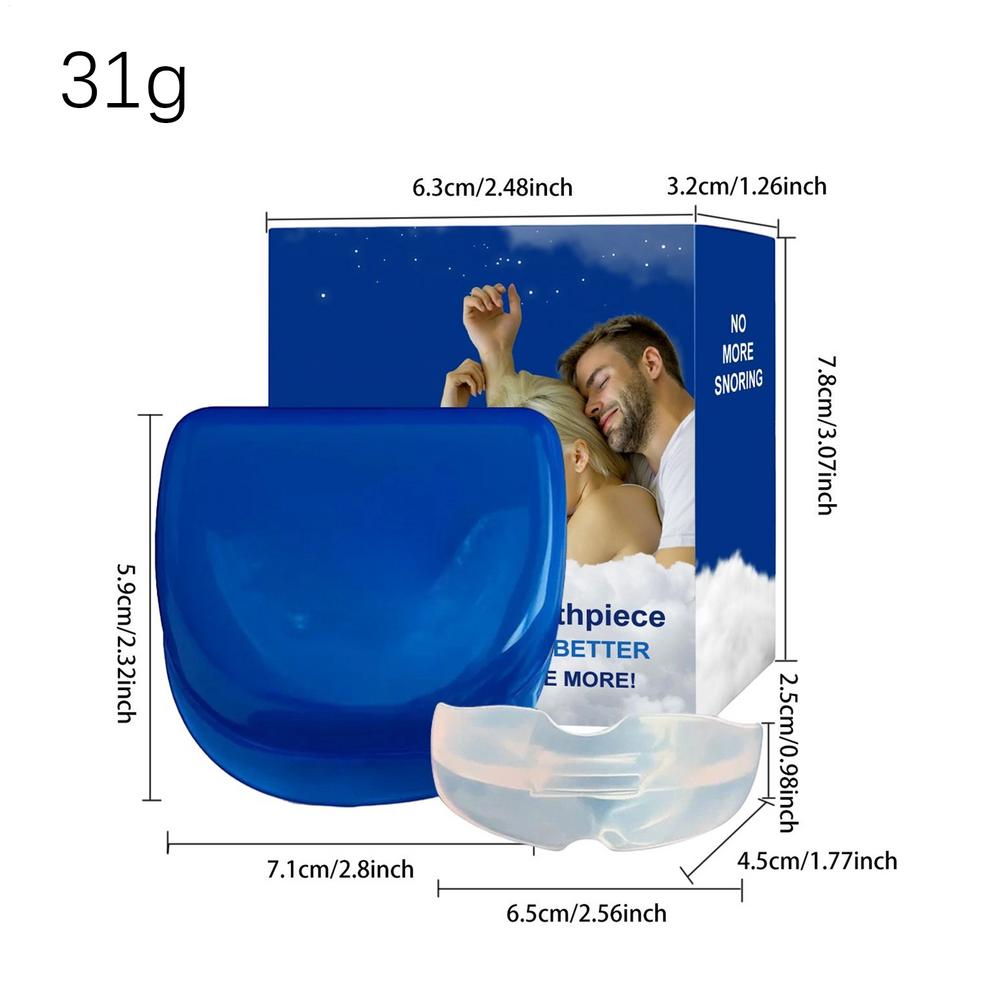 

Anti Snoring Mouthpiece Teeth Grinding Apnea Braces Sleeping Snore Reducing Mouth Guard for Snorers Men Women Adults Seniors синій