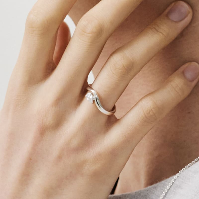 eveningbell [silver925] Flow dia ring