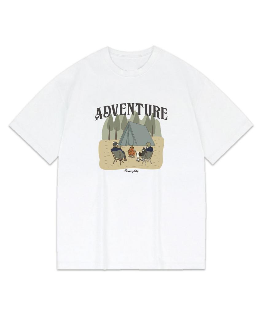 BEMIGHTY Secluded Camping Oversized Short Sleeve T-Shirt [Dark Gray]